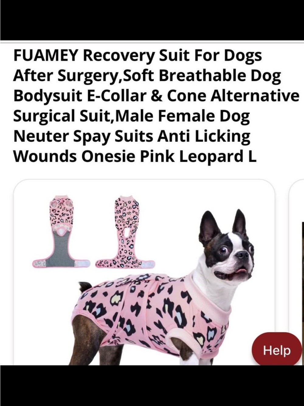 Pink Leopard Recovery Suit for Dogs - Soft Post-Surgery Bodysuit